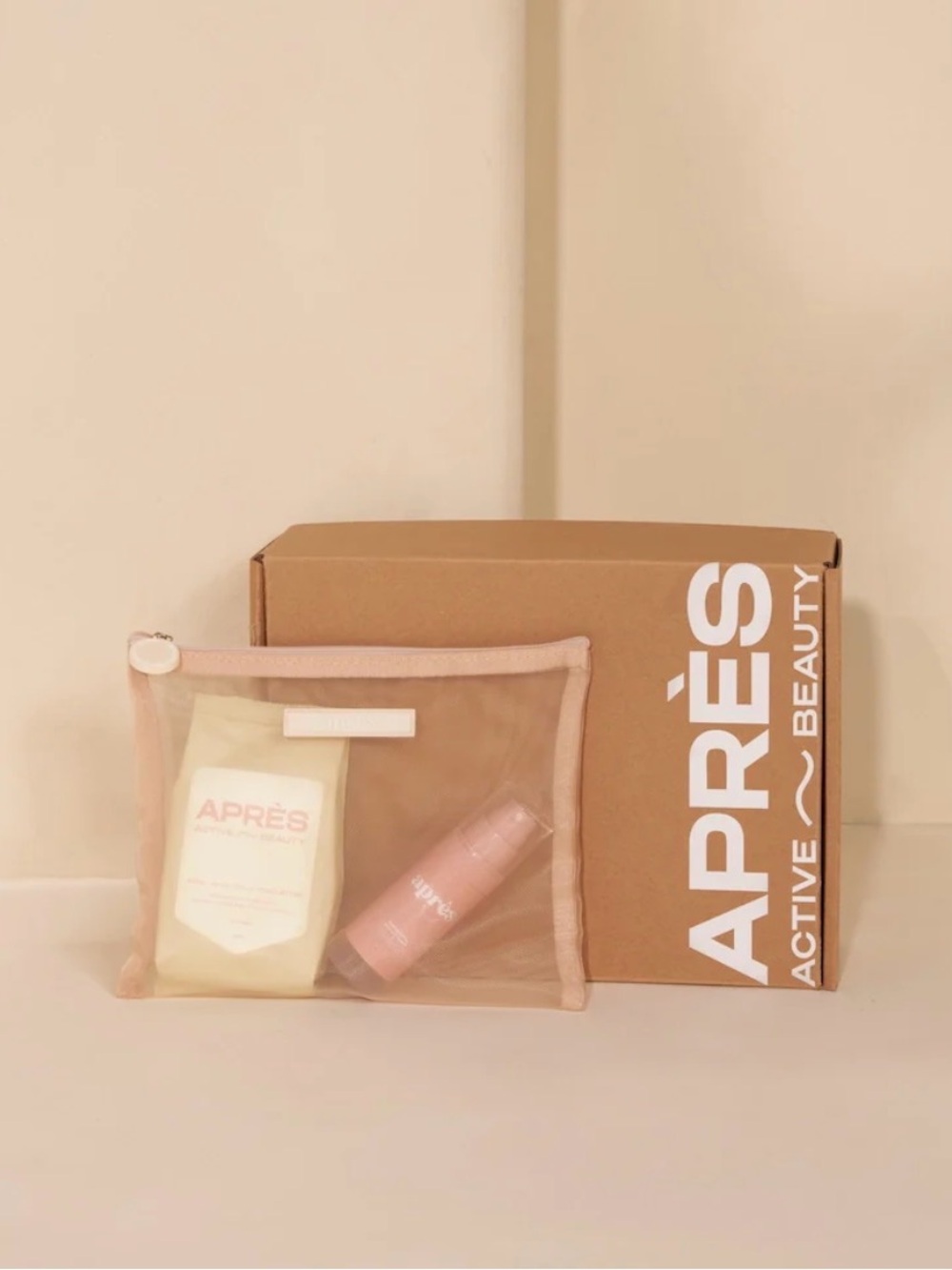 Blush Pink Travel Serum & Mesh Pouch